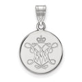Sterling Silver Rhodium-plated LogoArt College of William and Mary Medium Disc Pendant