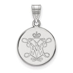 Sterling Silver Rhodium-plated LogoArt College of William and Mary Medium Disc Pendant