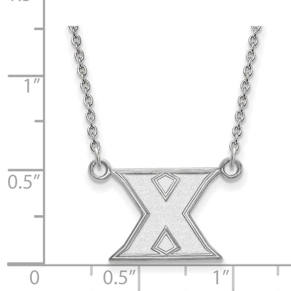 10k White Gold LogoArt Xavier University Letter X Small Pendant 18 inch Necklace