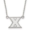 14k White Gold LogoArt Xavier University Letter X Small Pendant 18 inch Necklace