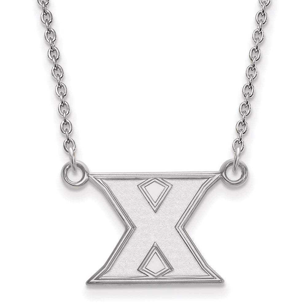 14k White Gold LogoArt Xavier University Letter X Small Pendant 18 inch Necklace