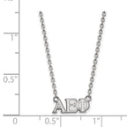 Sterling Silver Rhodium-plated LogoArt Alpha Epsilon Phi Sorority Greek Letters Medium Pendant 18 inch Necklace