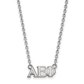 Sterling Silver Rhodium-plated LogoArt Alpha Epsilon Phi Sorority Greek Letters Medium Pendant 18 inch Necklace