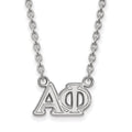 Sterling Silver Rhodium-plated LogoArt Alpha Phi Sorority Greek Letters Medium Pendant 18 inch Necklace