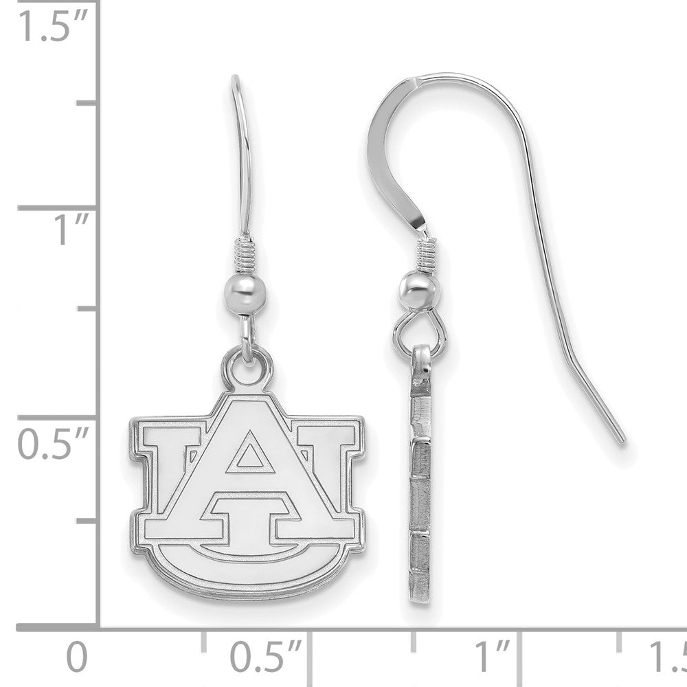 Sterling Silver Rhodium-plated LogoArt Auburn University A-U Small Dangle Wire Earrings
