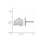 14k White Gold NHL LogoArt Colorado Avalanche Letter A Extra Small Post Earrings