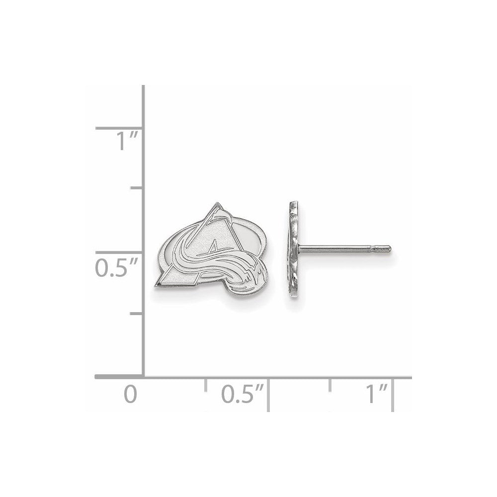 Sterling Silver Rhodium-plated NHL LogoArt Colorado Avalanche Letter A Extra Small Post Earrings