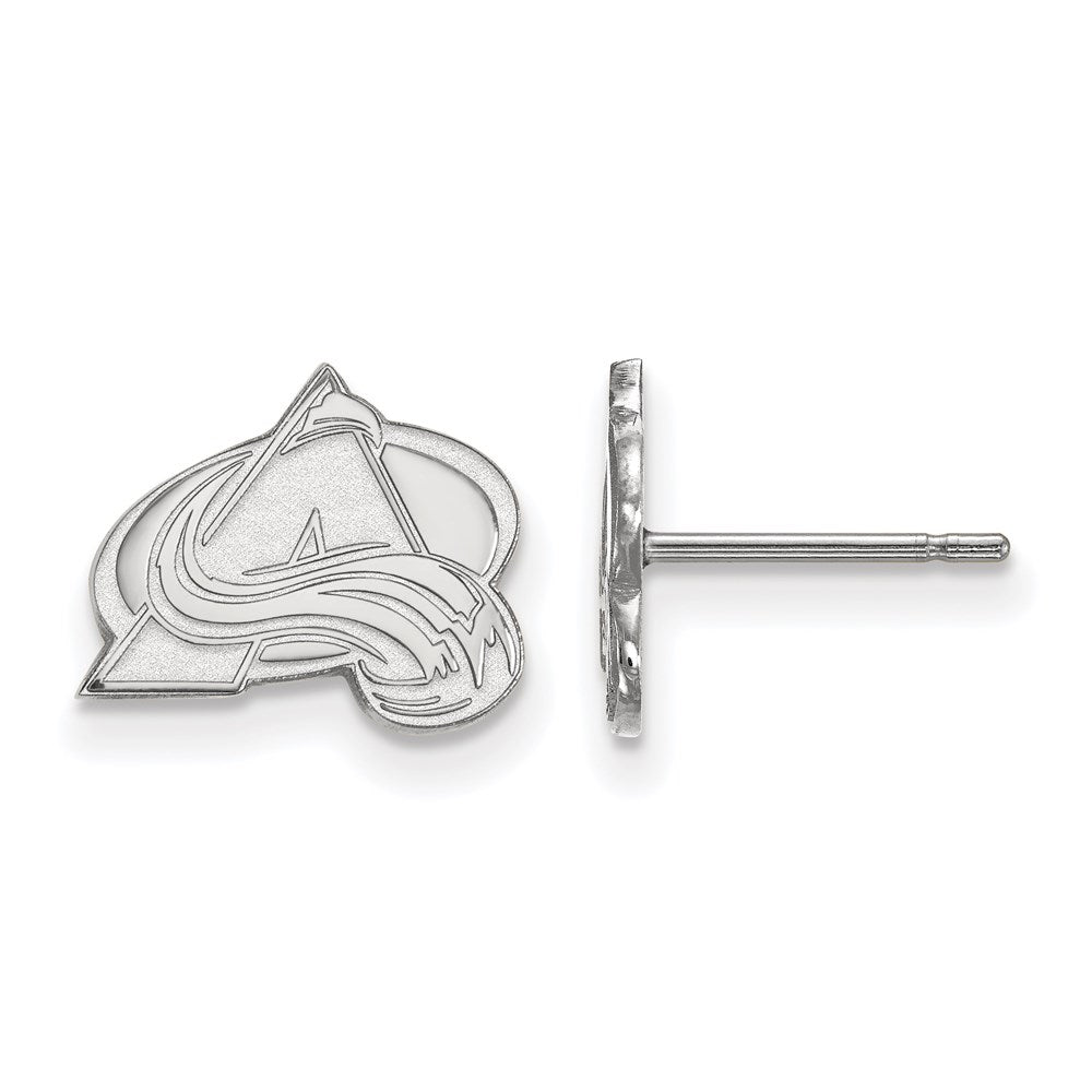 14k White Gold NHL LogoArt Colorado Avalanche Letter A Extra Small Post Earrings