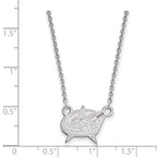 10k White Gold NHL LogoArt Columbus Blue Jackets Small Pendant 18 inch Necklace