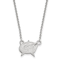 Sterling Silver Rhodium-plated NHL LogoArt Columbus Blue Jackets Small Pendant 18 inch Necklace