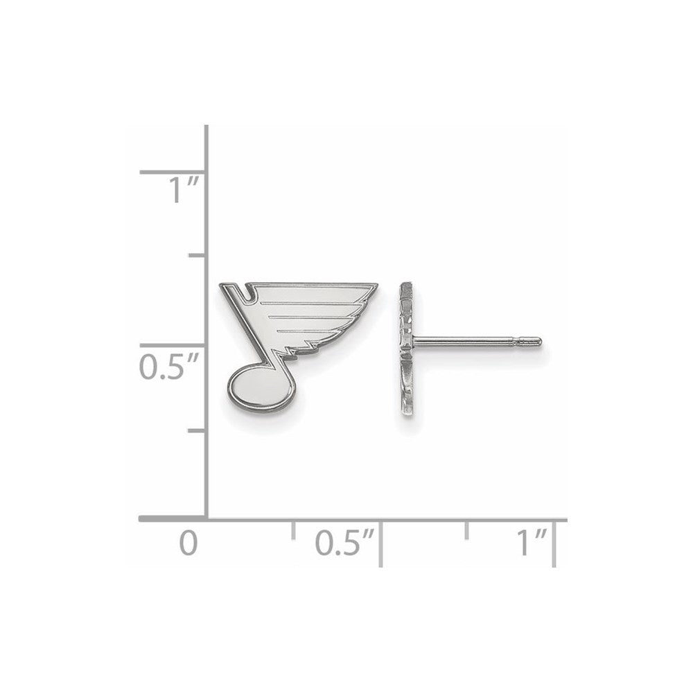 14k White Gold NHL LogoArt St. Louis Blues Extra Small Post Earrings