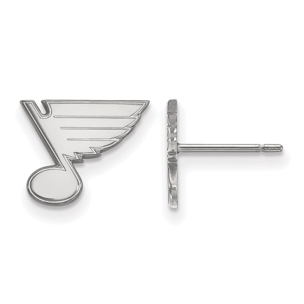 14k White Gold NHL LogoArt St. Louis Blues Extra Small Post Earrings