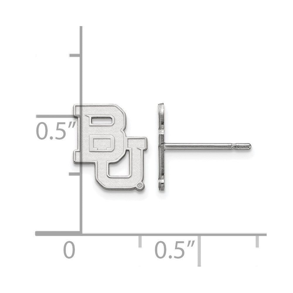 14k White Gold LogoArt Baylor University Bears Extra Small Post Earrings
