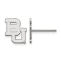 10k White Gold LogoArt Baylor University Bears Extra Small Post Earrings