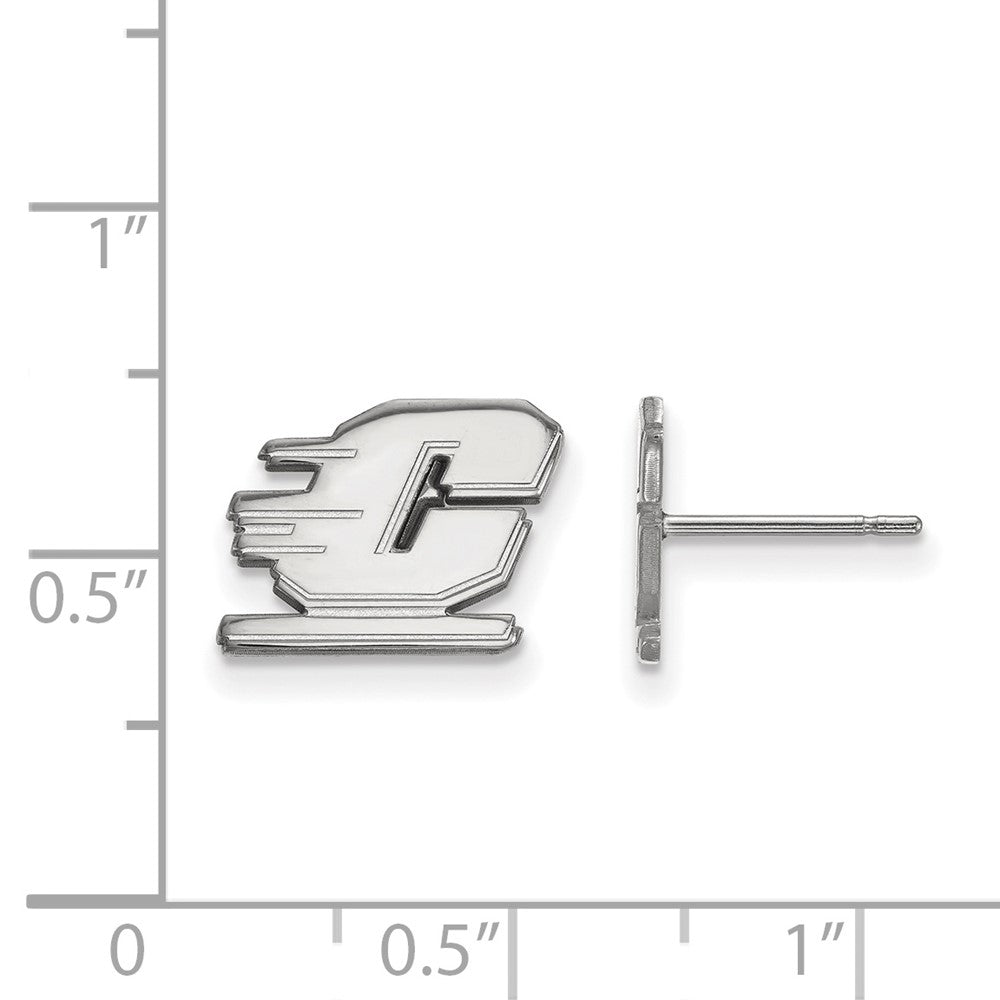 14k White Gold LogoArt Central Michigan University Letter C Extra Small Post Earrings