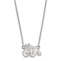 14k White Gold LogoArt California State University Fresno Bulldog Small Pendant 18 inch Necklace