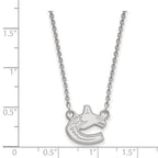 10k White Gold NHL LogoArt Vancouver Canucks Small Pendant 18 inch Necklace
