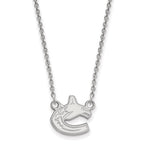 14k White Gold NHL LogoArt Vancouver Canucks Small Pendant 18 inch Necklace
