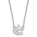 Sterling Silver Rhodium-plated NHL LogoArt Vancouver Canucks Small Pendant 18 inch Necklace