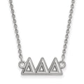 Sterling Silver Rhodium-plated LogoArt Delta Delta Delta Sorority Greek Letters Medium Pendant 18 inch Necklace