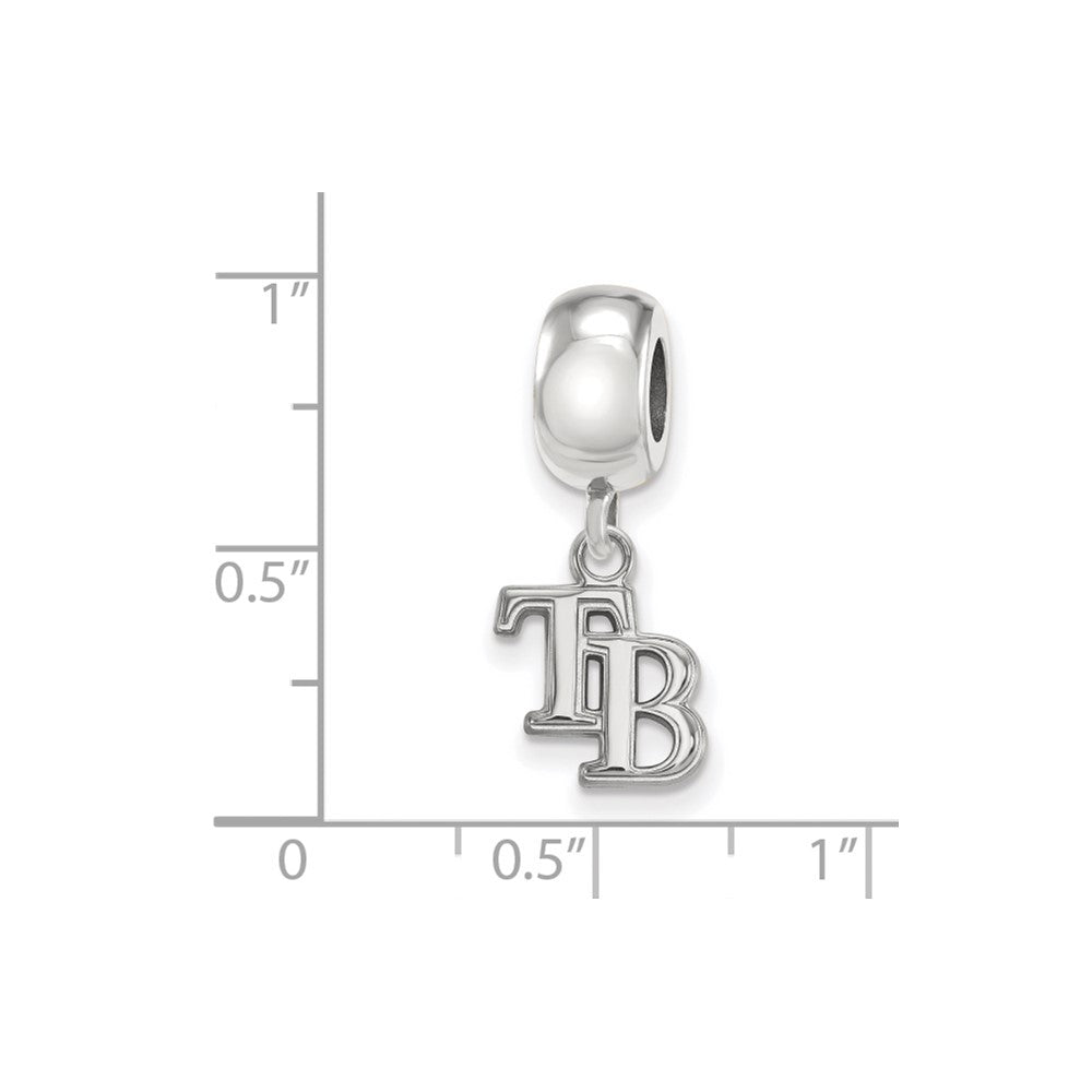 SS/Rh-p Major League Baseball LogoArt Tampa Bay Rays Dangle Bead