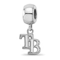 SS/Rh-p Major League Baseball LogoArt Tampa Bay Rays Dangle Bead