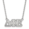 Sterling Silver Rhodium-plated LogoArt Delta Phi Epsilon Sorority Greek Letters Medium Pendant 18 inch Necklace