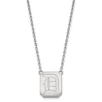 14k White Gold LogoArt Duquesne University Letter D Large Pendant 18 inch Necklace