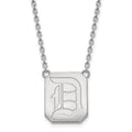 14k White Gold LogoArt Duquesne University Letter D Large Pendant 18 inch Necklace