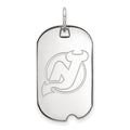 Sterling Silver Rhodium-plated NHL LogoArt New Jersey Devils Small Dog Tag Pendant