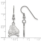 Sterling Silver Rhodium-plated LogoArt East Carolina University Pirate Small Dangle Wire Earrings