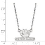 Sterling Silver Rhodium-plated LogoArt Eastern Illinois University Small Pendant 18 inch Necklace