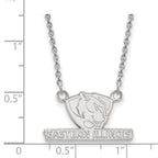 14k White Gold LogoArt Eastern Illinois University Small Pendant 18 inch Necklace
