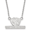 14k White Gold LogoArt Eastern Illinois University Small Pendant 18 inch Necklace