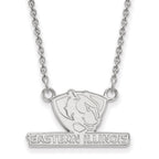10k White Gold LogoArt Eastern Illinois University Small Pendant 18 inch Necklace