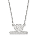Sterling Silver Rhodium-plated LogoArt Eastern Illinois University Small Pendant 18 inch Necklace