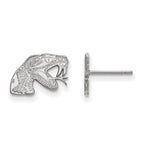14k White Gold LogoArt Florida A and M University Rattler Extra Small Post Earrings