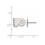 Sterling Silver Rhodium-plated NHL LogoArt Philadelphia Flyers Extra Small Post Earrings