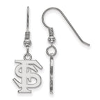Sterling Silver Rhodium-plated LogoArt Florida State University F-S Small Dangle Wire Earrings