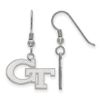 Sterling Silver Rhodium-plated LogoArt Georgia Institute of Technology G-T Small Dangle Wire Earrings