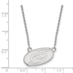 Sterling Silver Rhodium-plated NHL LogoArt Carolina Hurricanes Small Pendant 18 inch Necklace