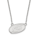 10k White Gold NHL LogoArt Carolina Hurricanes Small Pendant 18 inch Necklace