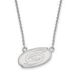 10k White Gold NHL LogoArt Carolina Hurricanes Small Pendant 18 inch Necklace