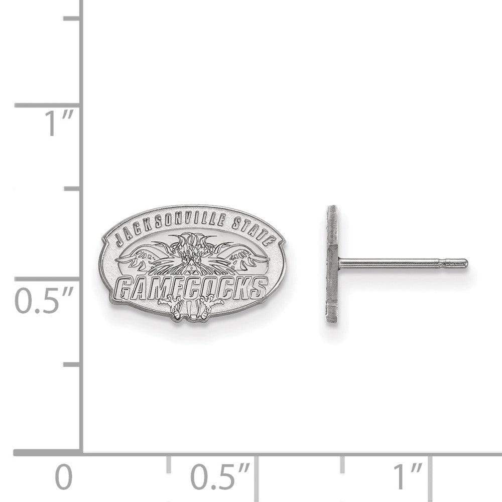 Sterling Silver Rhodium-plated LogoArt Jacksonville State University Extra Small Post Earrings