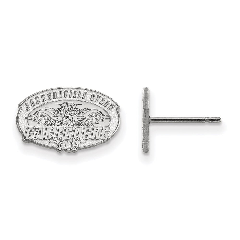 14k White Gold LogoArt Jacksonville State University Extra Small Post Earrings