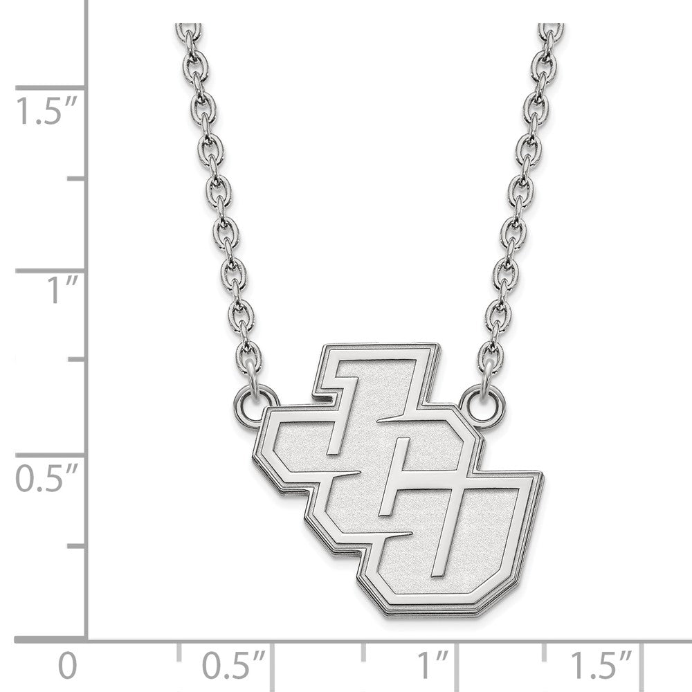 10k White Gold LogoArt John Carroll University Large Pendant 18 inch Necklace