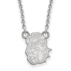 Sterling Silver Rhodium-plated LogoArt James Madison University Duke Dog Small Pendant 18 inch Necklace