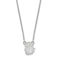 Sterling Silver Rhodium-plated LogoArt James Madison University Duke Dog Small Pendant 18 inch Necklace