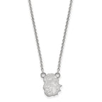 Sterling Silver Rhodium-plated LogoArt James Madison University Duke Dog Small Pendant 18 inch Necklace