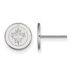 10k White Gold NHL LogoArt Winnipeg Jets Extra Small Post Earrings